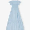 Seersucker Check Smock Maxi Dress Seersucker Check Smock Maxi Dress