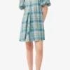 Seersucker Check V-Neck Mini Dress Seersucker Check V-Neck Mini Dress