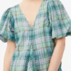Seersucker Check V-Neck Mini Dress Seersucker Check V-Neck Mini Dress