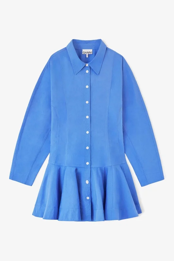 Shirt Dress in Blue Cotton Shirt Dress in Blue Cotton
