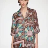 Shirt in Printed Twill