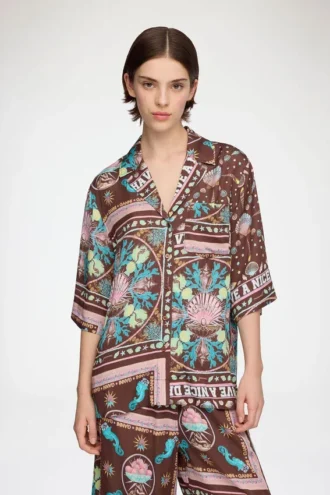 Shirt in Printed Twill