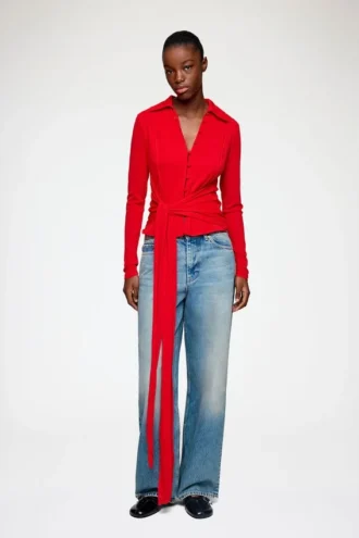 Shirt in Red Marl Mesh