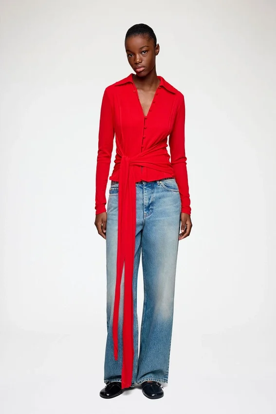Shirt in Red Marl Mesh Shirt in Red Marl Mesh