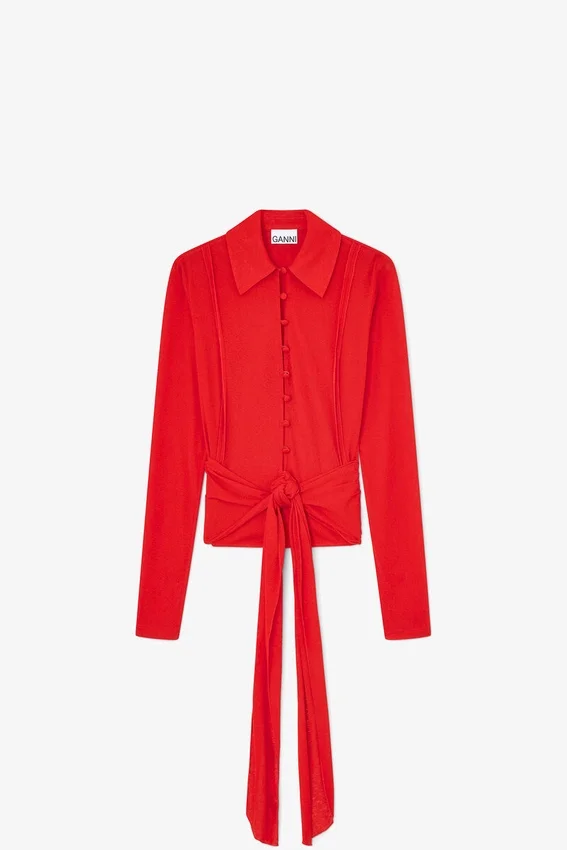 Shirt in Red Marl Mesh Shirt in Red Marl Mesh