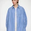 Shirt in Striped Cotton