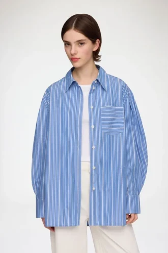 Shirt in Striped Cotton