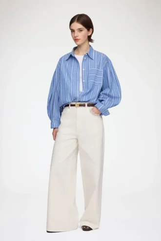 Shirt in Striped Cotton