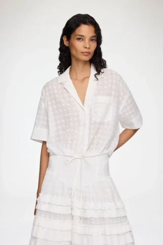 Shirt in White Broderie Anglaise