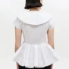 Short Cotton Ruffle Shirt