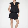 Shorts in Black Linen