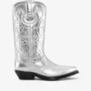 Silver Mid Shaft Embroidered Western Boots