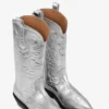 Silver Mid Shaft Embroidered Western Boots
