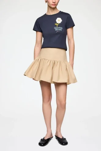 Skirt in Beige Cotton