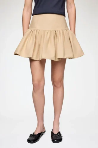 Skirt in Beige Cotton