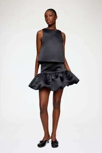 Skirt in Black Satin