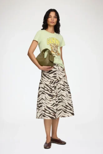 Skirt in Printed Denim
