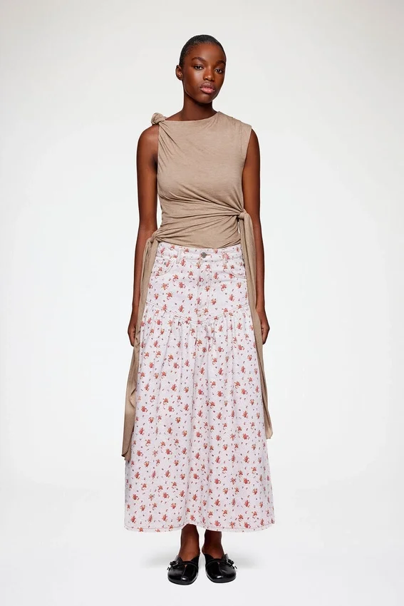 Skirt in Printed Denim Skirt in Printed Denim