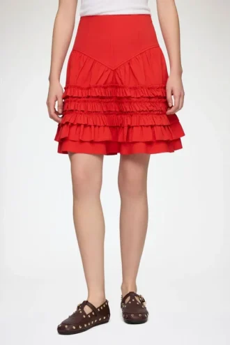 Skirt in Red Cotton