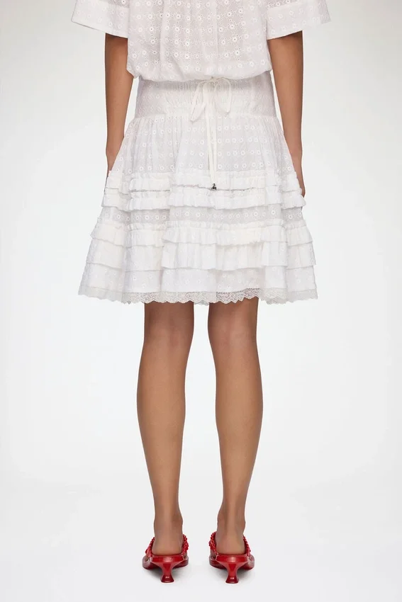 Skirt in White Broderie Anglaise Skirt in White Broderie Anglaise