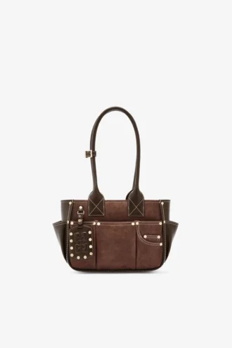 Small Posy Bag in Brown Suede