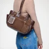 Small Posy Bag in Brown Suede