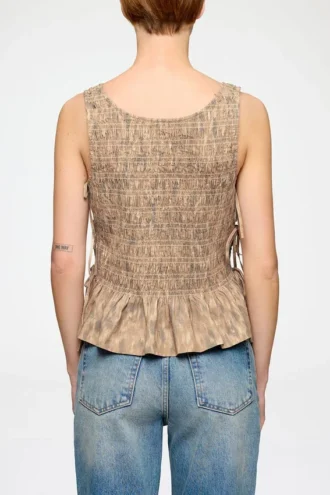 Smock Top in Printed Stretch
