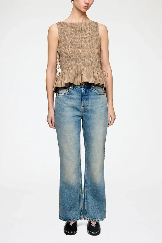 Smock Top in Printed Stretch Smock Top in Printed Stretch