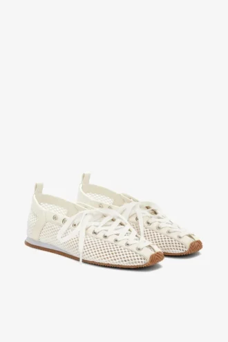 Sporty Ballerina in White Mesh