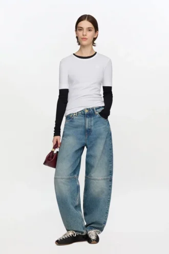 White Soft Cotton Rib Short Sleeve T-shirt