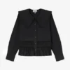 Stretch Cotton Ruffle Shirt