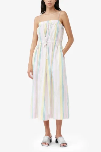 Stripe Cotton Maxi Strap Dress
