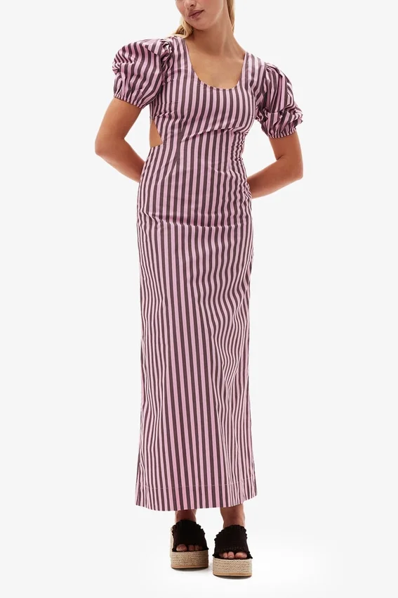 Striped Cotton Cutout Dress Striped Cotton Cutout Dress
