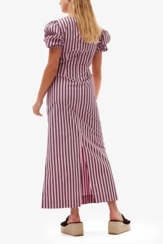 Striped Cotton Cutout Dress