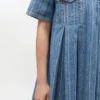 Striped Denim Pleated Dress Striped Denim Pleated Dress