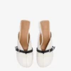 Sue Heeled Mules in white Sue Heeled Mules in white