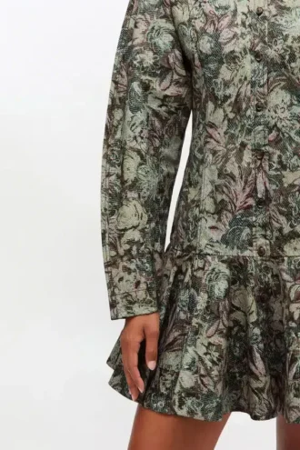 Tapestry Floral Shirt Dress