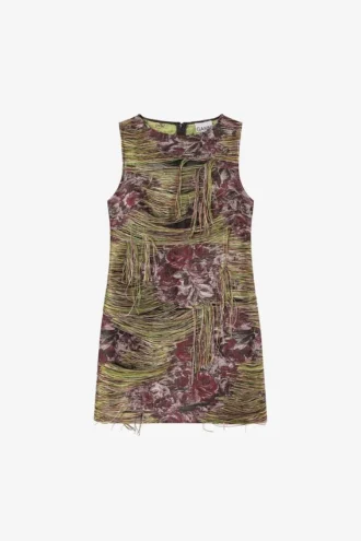 Tapestry Fringed Mini Dress