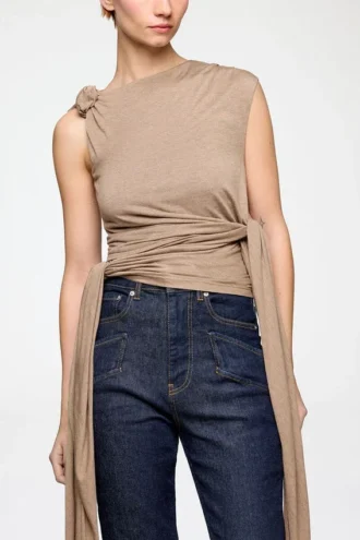 Top in Beige Jersey
