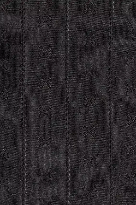 Top in Black Pointelle Top in Black Pointelle