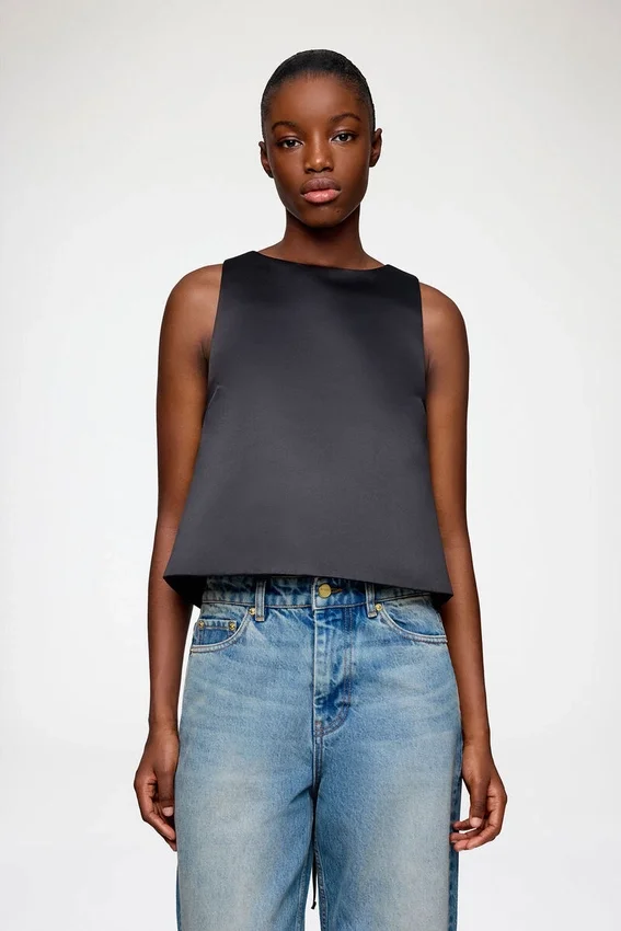 Top in Black Satin Top in Black Satin