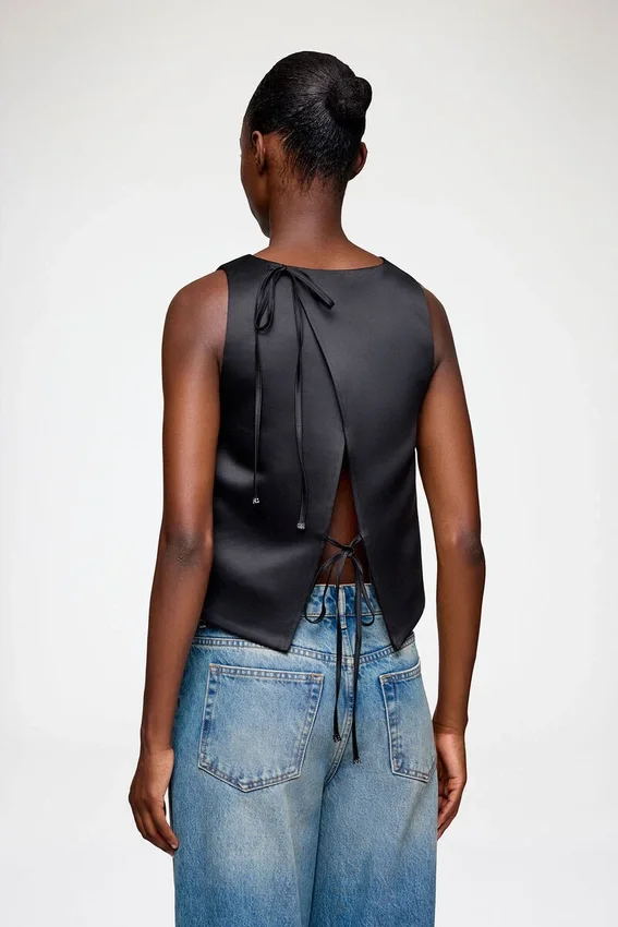 Top in Black Satin Top in Black Satin