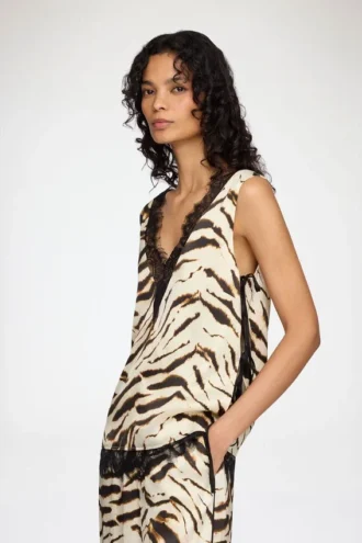 Top in Printed Satin