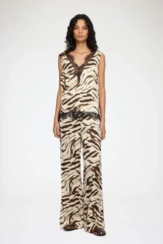 Pants in Zebra Satin