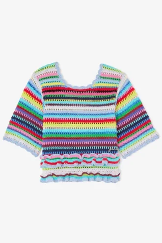 Top in Striped Crochet