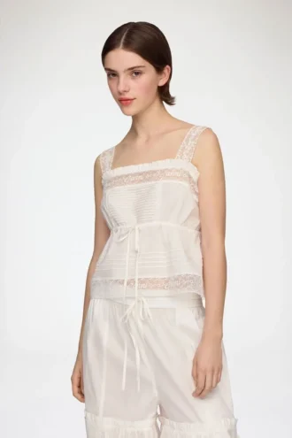 Top in White Cotton