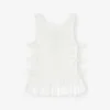 Top in White Smocked Cotton Top in White Smocked Cotton