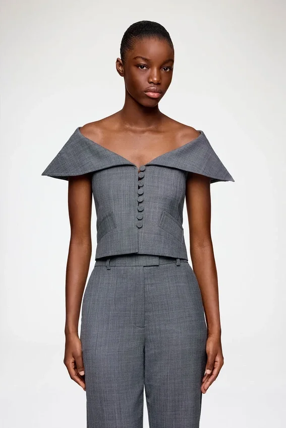Vest in Grey Wool Melange Vest in Grey Wool Melange