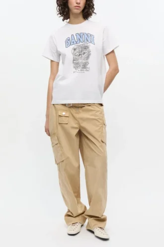 Washed Stretch Cotton Pocket Pants