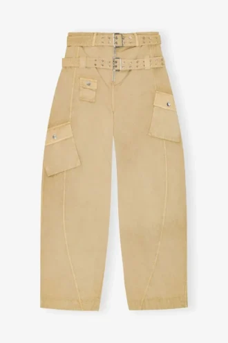 Washed Stretch Cotton Pocket Pants